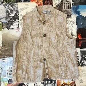 Vintage Chicos Silk Embroidered Vest